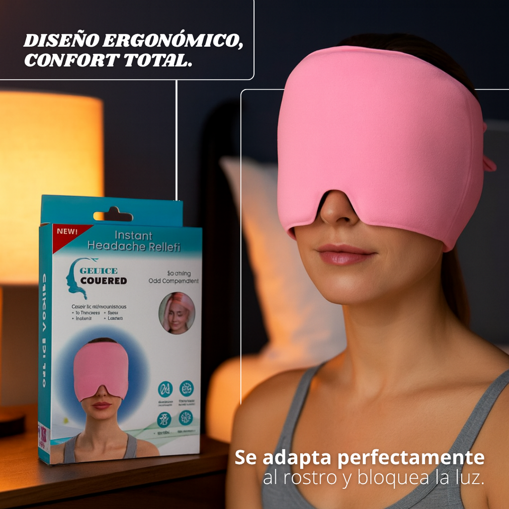 MigraRelief™ – Máscara de gel terapéutica para migraña y estrés